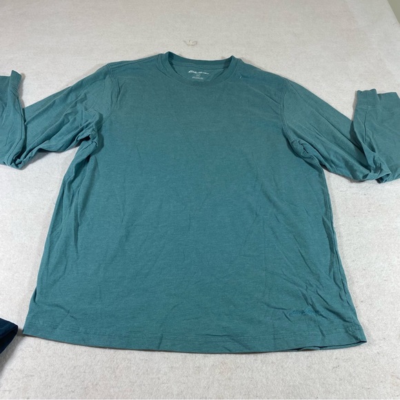 Bundle Eddie Bauer Shirts Long Sleeve Short Sleeve Men’s T-shirts Blue Navy Blue - Picture 3 of 6